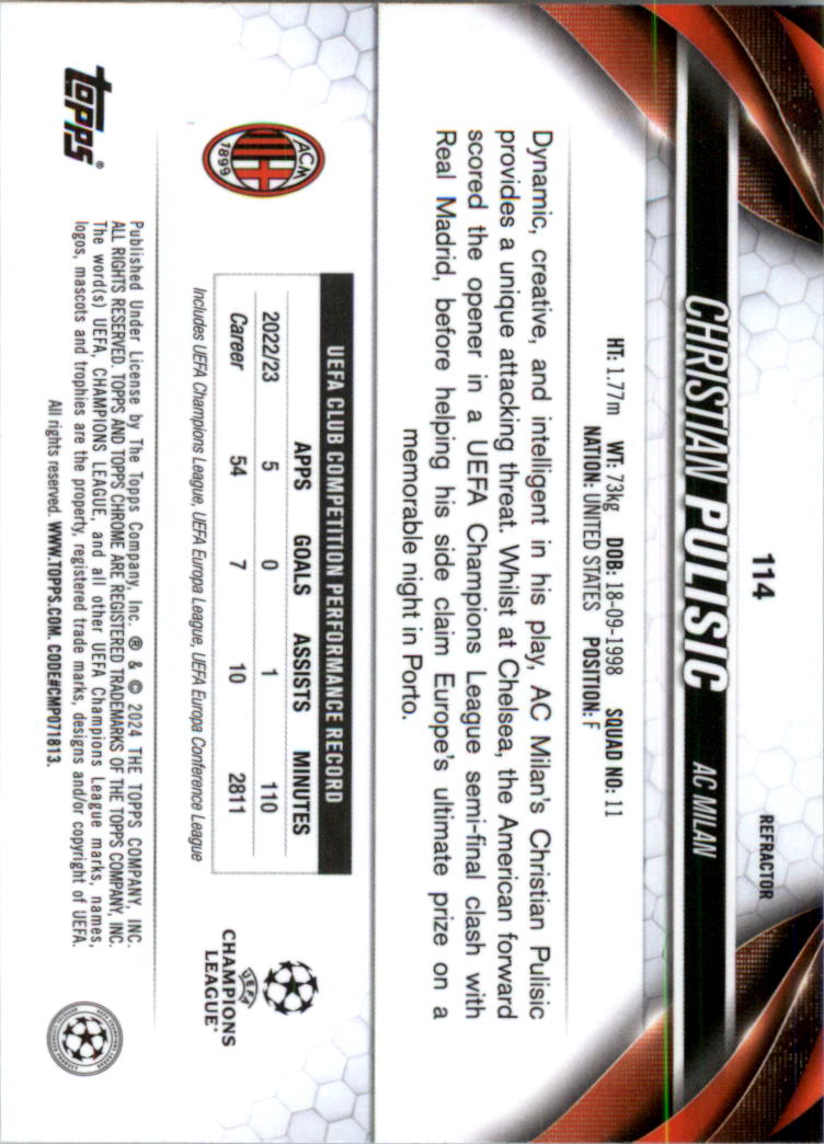 2023-24 Topps Chrome UEFA Club Competitions Refractor Soccer Card Pick (Inserts) - Picture 131 of 231