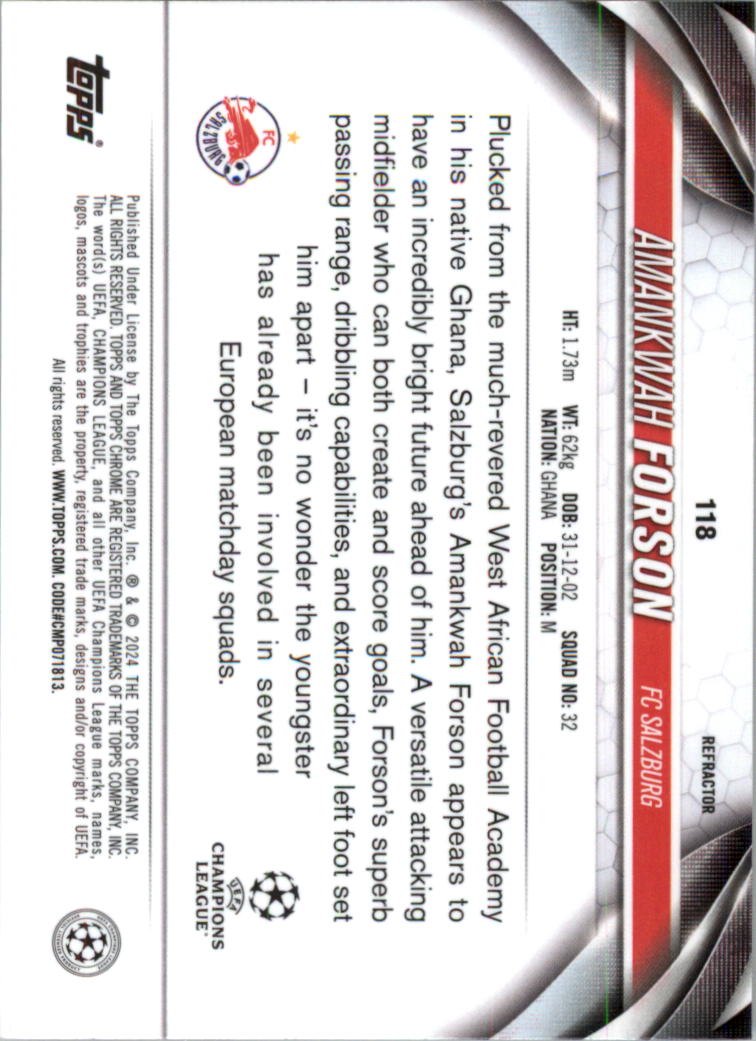 2023-24 Topps Chrome UEFA Club Competitions Refractor Soccer Card Pick (Inserts) - Picture 137 of 231