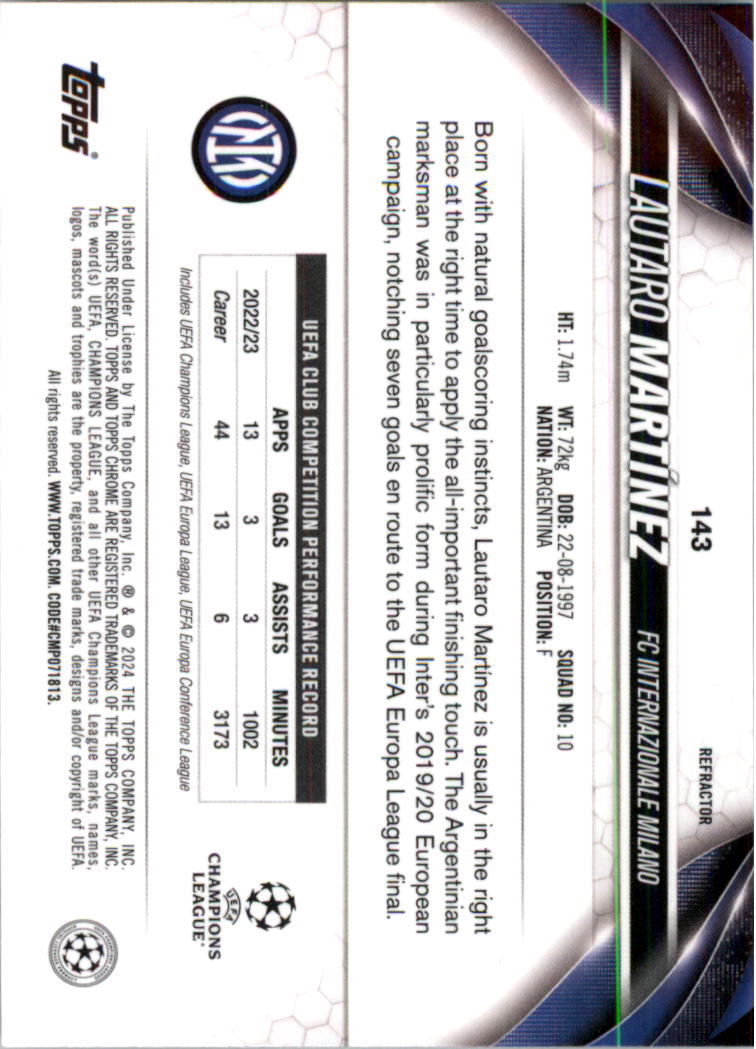 2023-24 Topps Chrome UEFA Club Competitions Refractor Soccer Card Pick (Inserts) - Picture 171 of 231