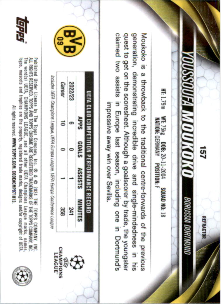 2023-24 Topps Chrome UEFA Club Competitions Refractor Soccer Card Pick (Inserts) - Picture 189 of 231