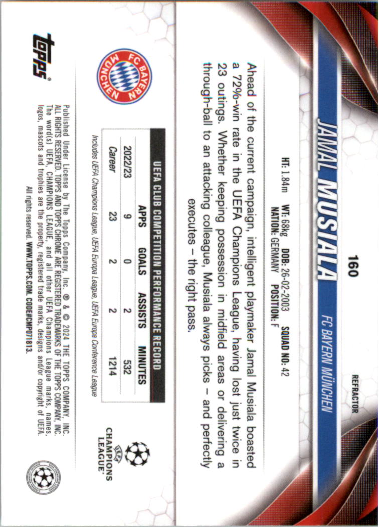 2023-24 Topps Chrome UEFA Club Competitions Refractor Soccer Card Pick (Inserts) - Picture 193 of 231