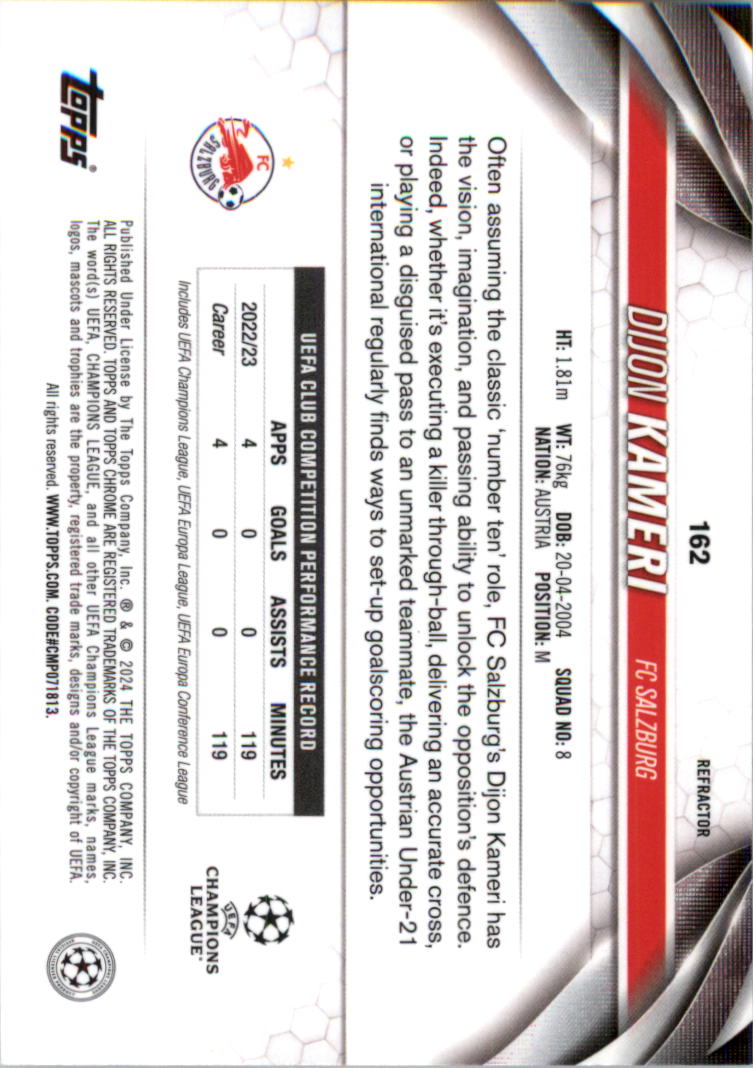 2023-24 Topps Chrome UEFA Club Competitions Refractor Soccer Card Pick (Inserts) - Picture 195 of 231
