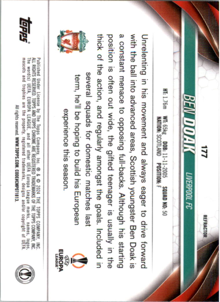 2023-24 Topps Chrome UEFA Club Competitions Refractor Soccer Card Pick (Inserts) - Picture 211 of 231