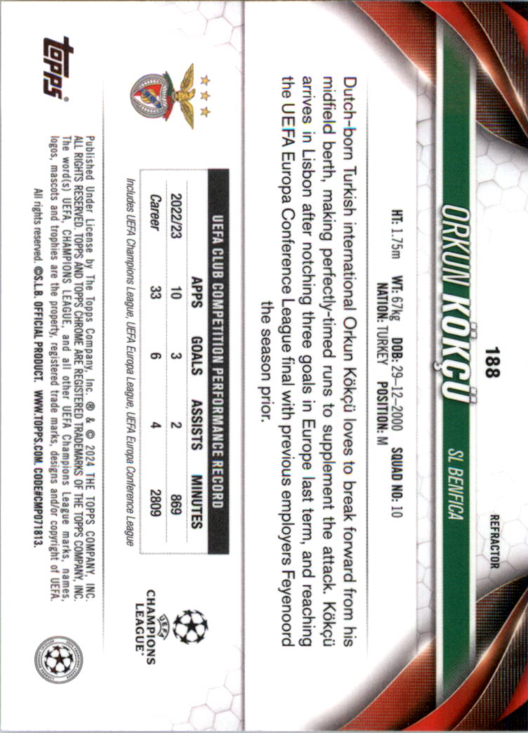 2023-24 Topps Chrome UEFA Club Competitions Refractor Soccer Card Pick (Inserts) - Picture 219 of 231