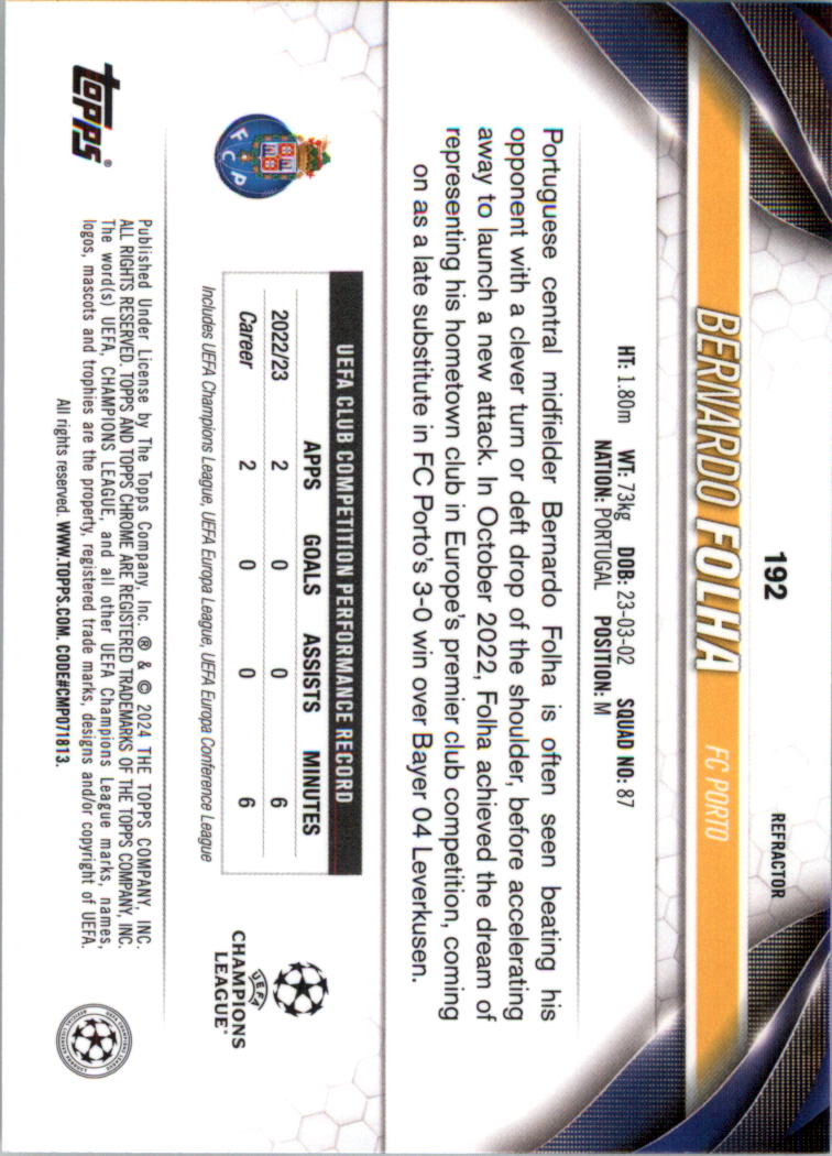 2023-24 Topps Chrome UEFA Club Competitions Refractor Soccer Card Pick (Inserts) - Picture 221 of 231
