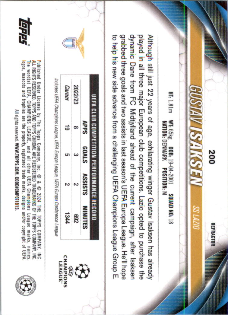 2023-24 Topps Chrome UEFA Club Competitions Refractor Soccer Card Pick (Inserts) - Picture 231 of 231