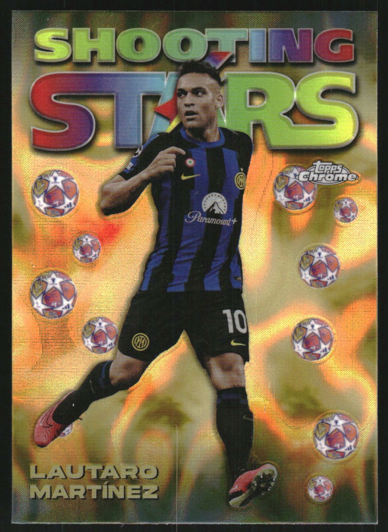 2023-24 Topps Chrome UEFA Club Competitions '98 Topps Chrome Shooting Stars Gold Lava Refractors #985 Lautaro Martinez