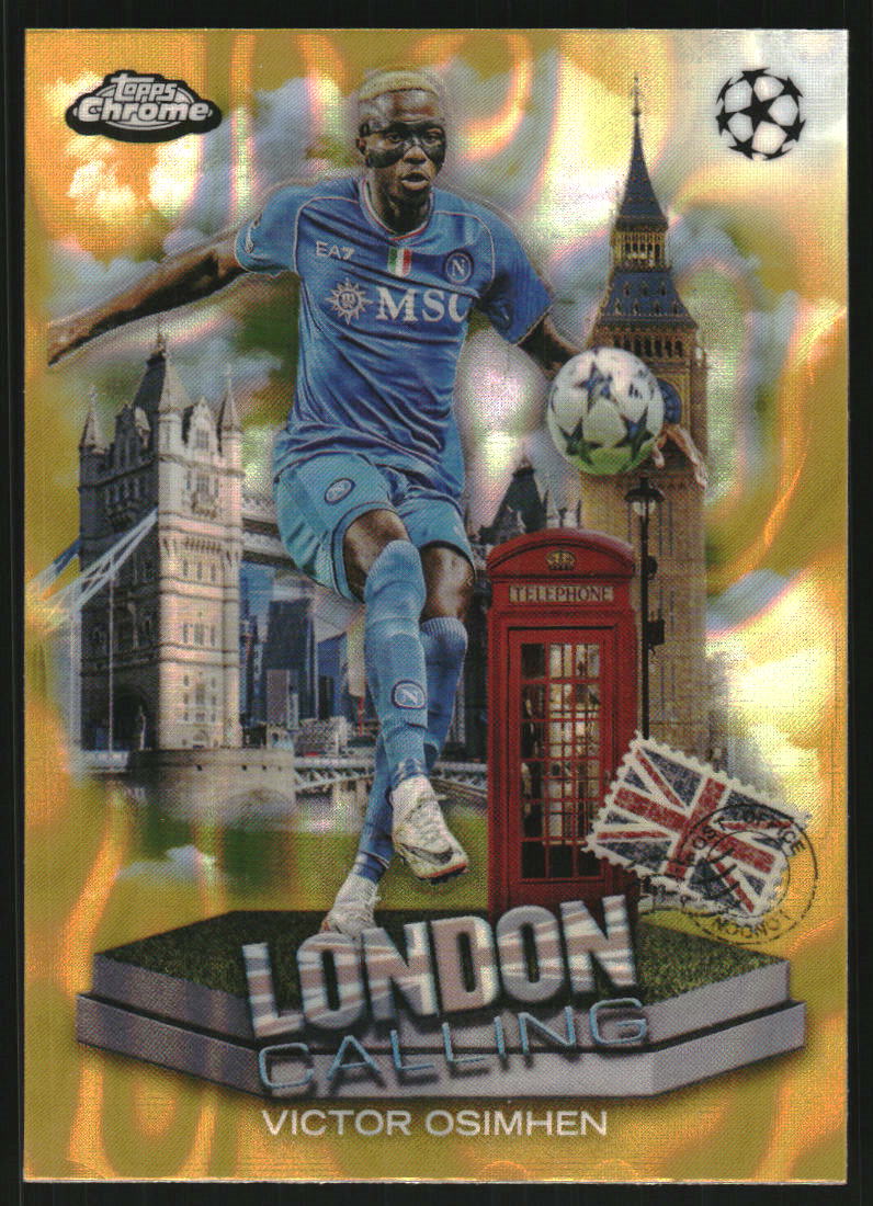 2023-24 Topps Chrome UEFA Club Competitions London Calling Gold Lava Refractors #LC10 Victor Osimhen