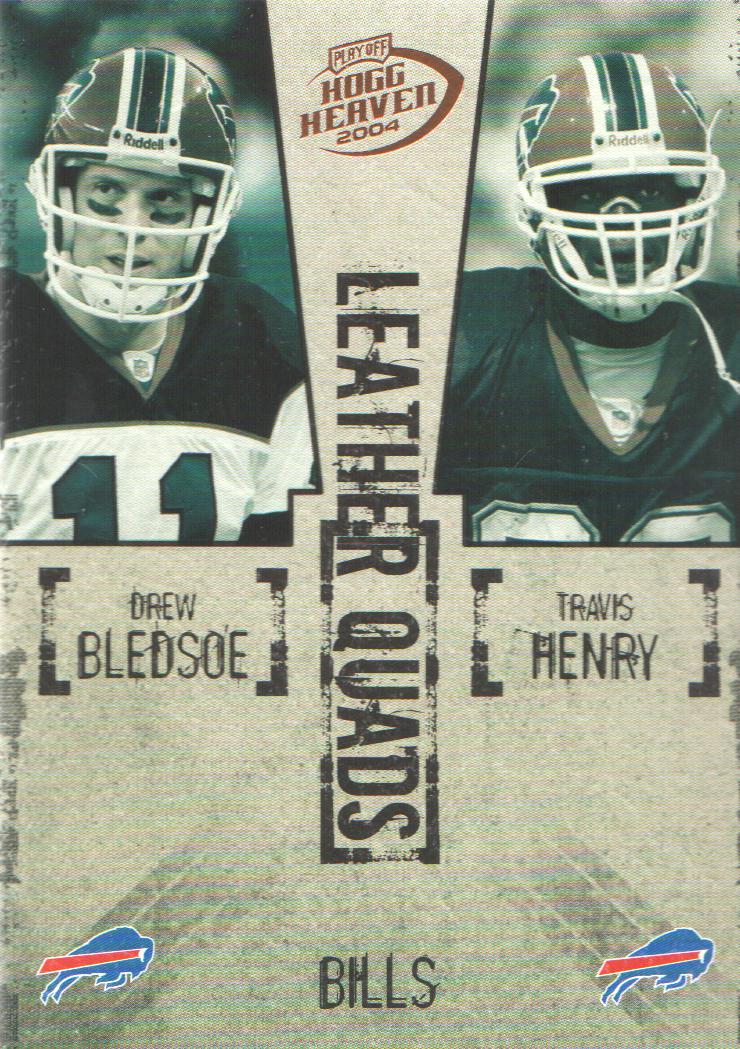 2004 Playoff Hogg Heaven Leather Quads #LQ4 Drew Bledsoe/Travis Henry/Eric Moulds/Josh Reed