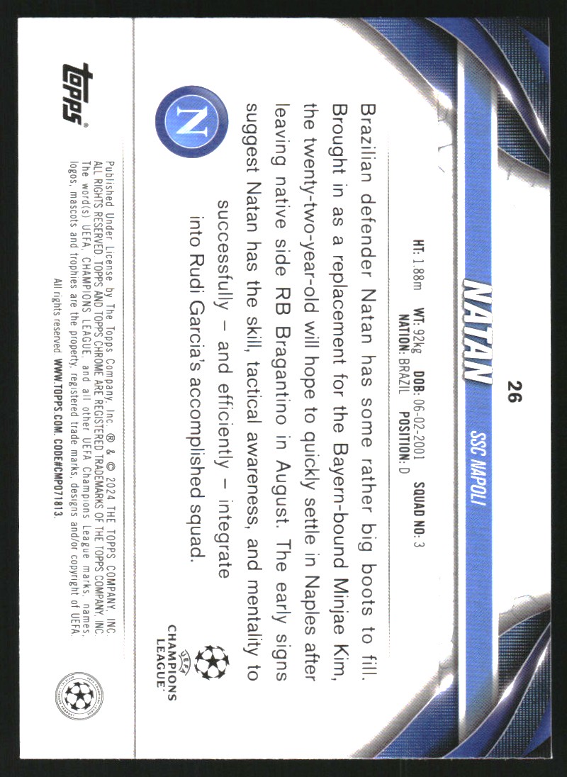 2023-24 Topps Chrome UEFA Club Competitions #26 Natan