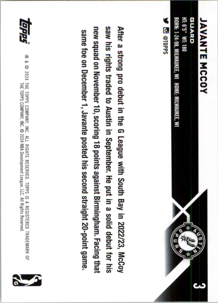 2023-24 Topps G League Basketball Card Pick (Base) - Picture 7 of 201