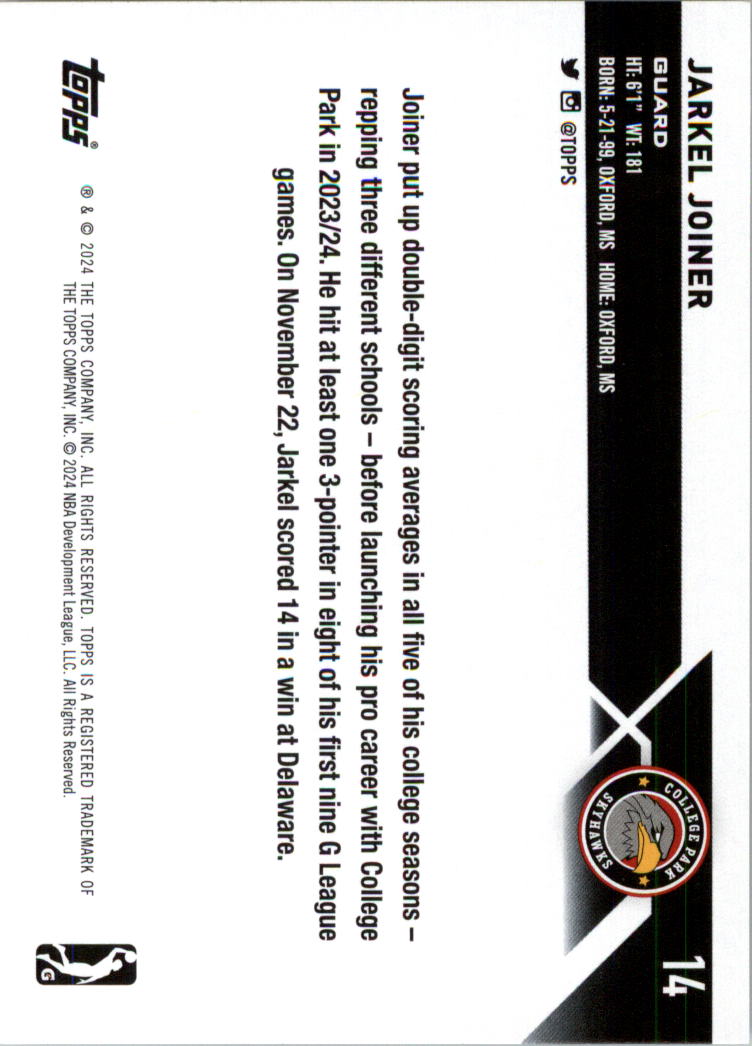 2023-24 Topps G League Basketball Card Pick (Base) - Picture 29 of 201