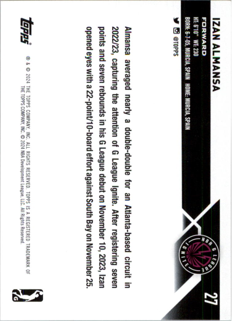 2023-24 Topps G League Basketball Card Pick (Base) - Picture 55 of 201