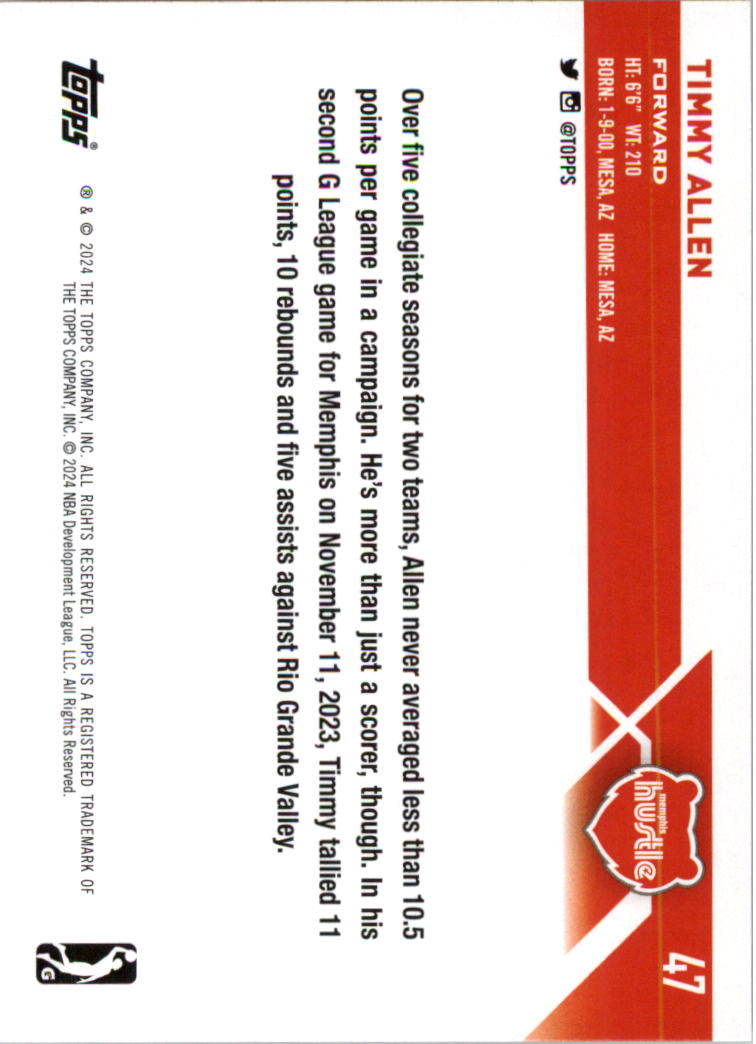 2023-24 Topps G League Basketball Card Pick (Base) - Picture 95 of 201