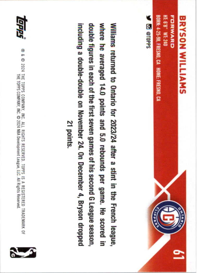 2023-24 Topps G League Basketball Card Pick (Base) - Picture 123 of 201
