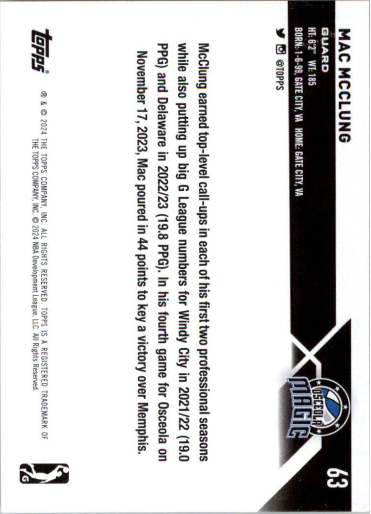 2023-24 Topps G League Basketball Card Pick (Base) - Picture 127 of 201