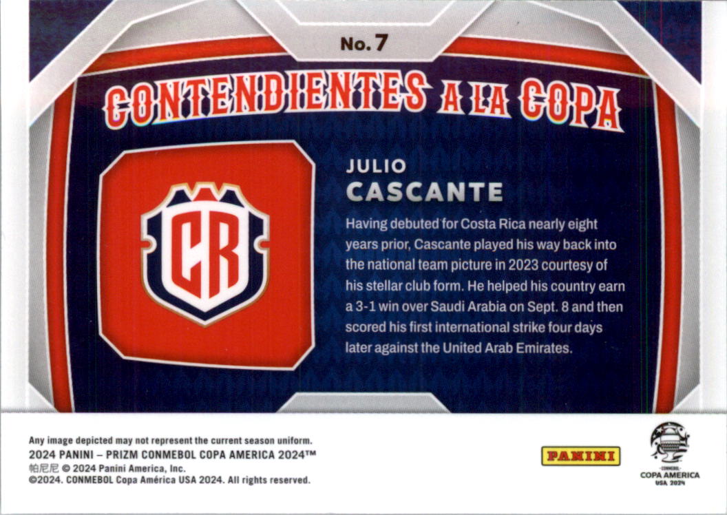 2024 Panini Prizm Copa America Contendientes a la Copa Soccer Card Pick (Insert) - Picture 13 of 53