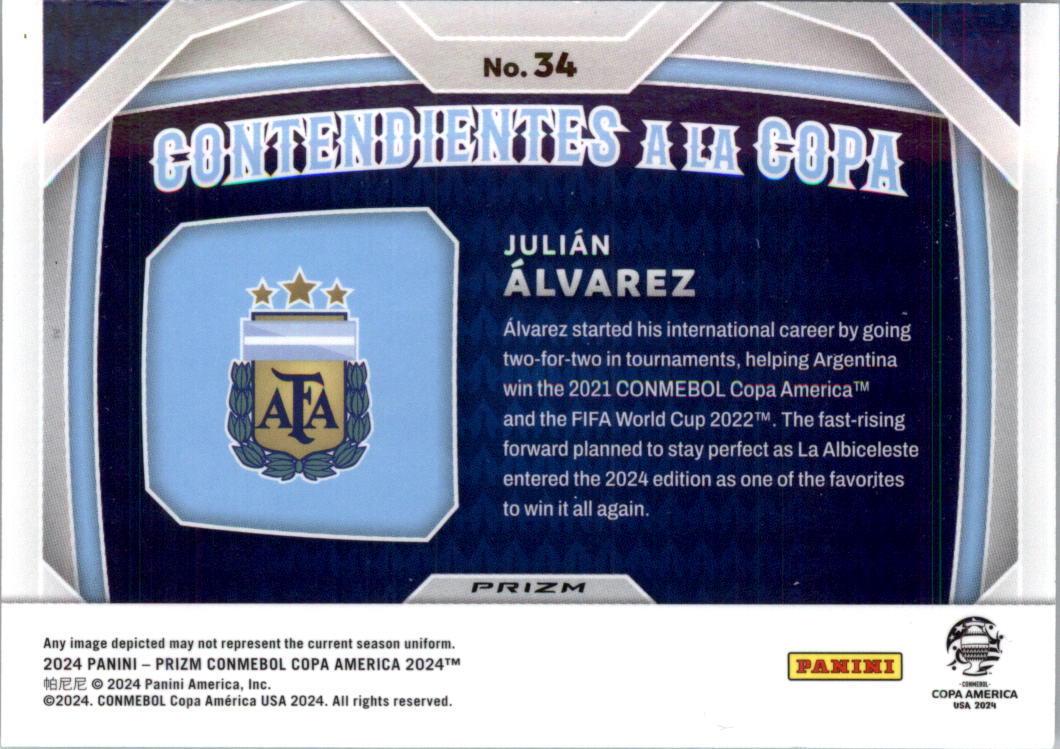 2024 Panini Prizm Copa America Contendientes a la Copa Soccer Card Pick (Insert) - Picture 53 of 53