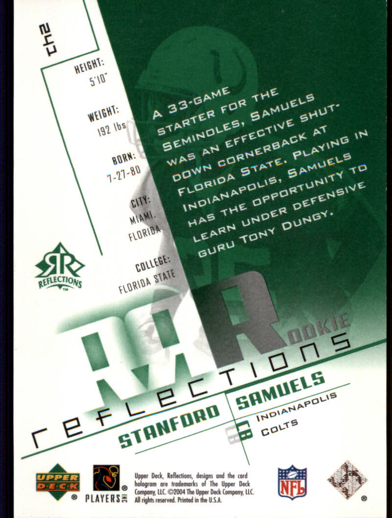 2004 Reflections (Upper Deck) Football "Green and Red" Parallel Cards - Picture 3 of 9