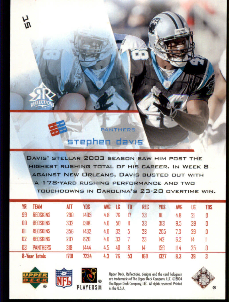 2004 Reflections (Upper Deck) Football "Green and Red" Parallel Cards - Picture 5 of 9
