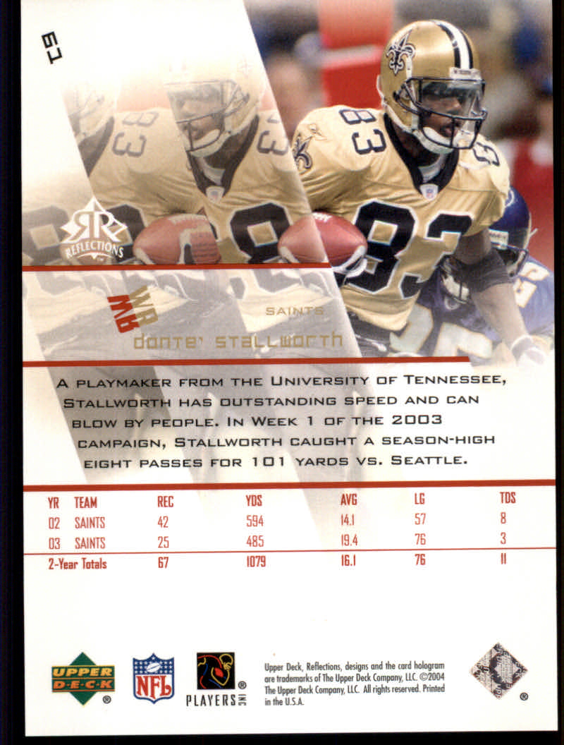 2004 Reflections (Upper Deck) Football "Green and Red" Parallel Cards - Picture 7 of 9