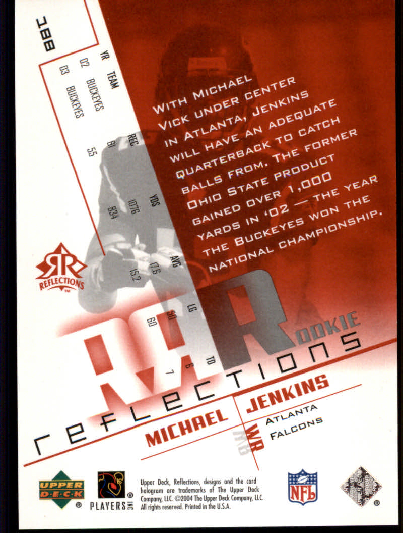 2004 Reflections (Upper Deck) Football "Green and Red" Parallel Cards - Picture 9 of 9