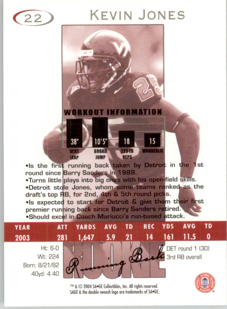 2004 Sage Football "Main Set" Base Cards - Picture 45 of 93