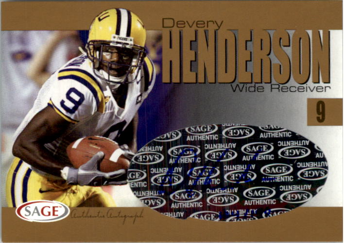 2004 SAGE Autographs Gold #A18 Devery Henderson/140