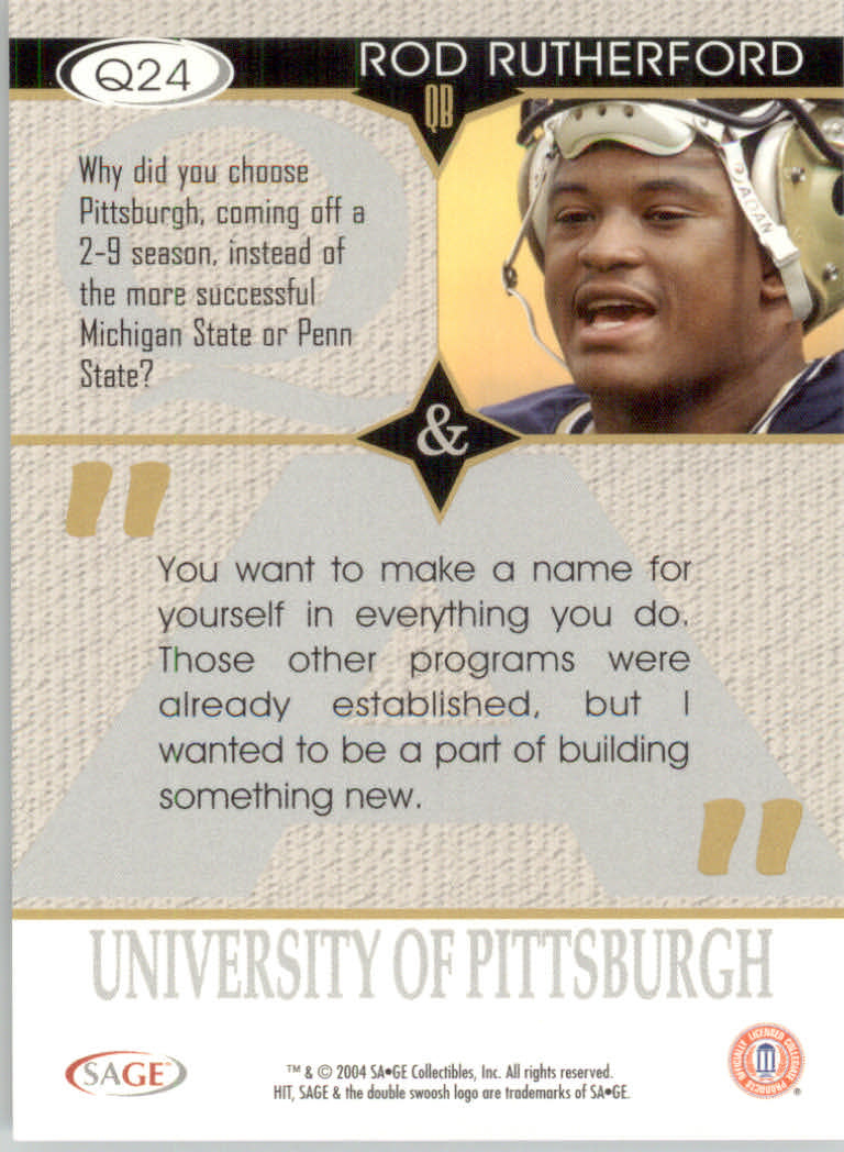 2004 Sage HIT Football "Insert" Cards - Picture 23 of 56