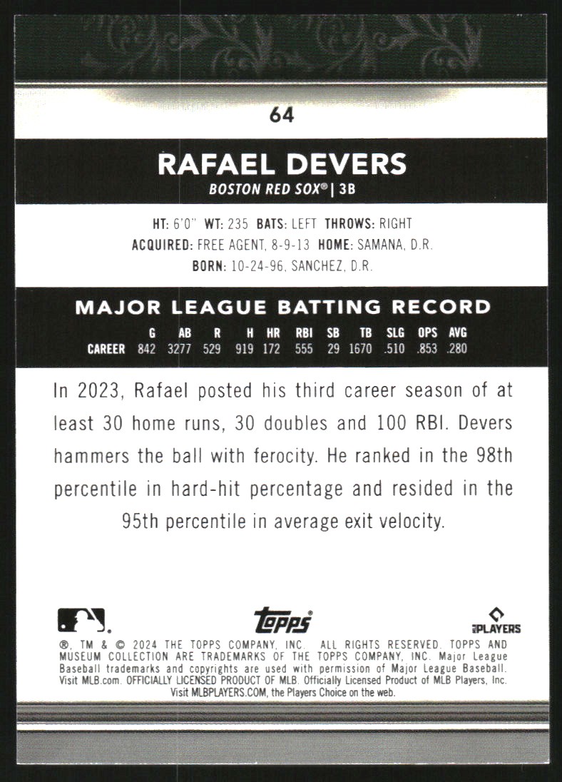2024 Topps Museum Collection Copper #64 Rafael Devers