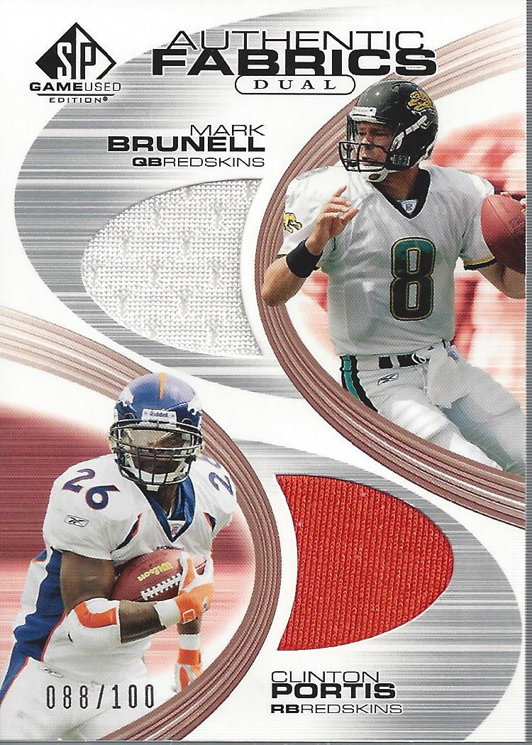 2004 SP Game Used Edition Authentic Fabric Duals #BP Mark Brunell/Clinton Portis