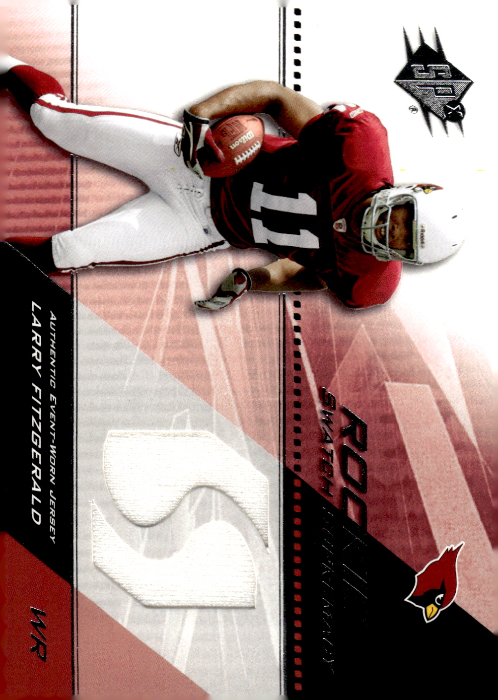 2004 SPx Rookie Swatch Supremacy #SWRLF Larry Fitzgerald Jersey RC