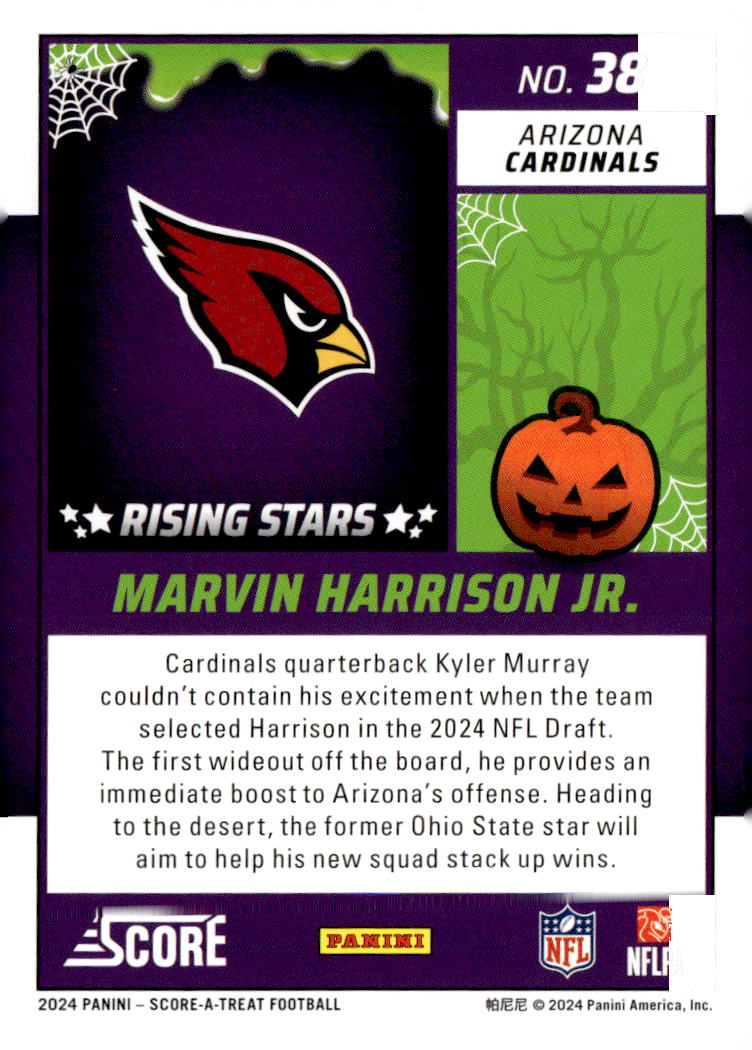 2024 Score Halloween Rising Stars Bats 38 Marvin Harrison Jr. NMMT