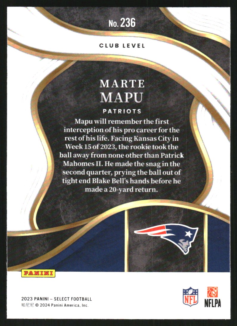 2023 Select 236 Marte Mapu RC NMMT Burbank Sportscards Beckett