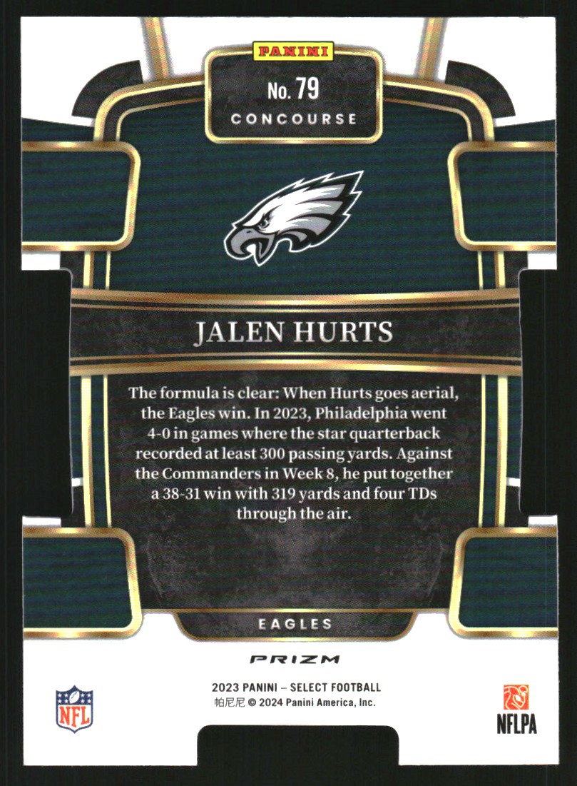 2023 Select Prizm Green and Yellow Die Cut #79 Jalen Hurts