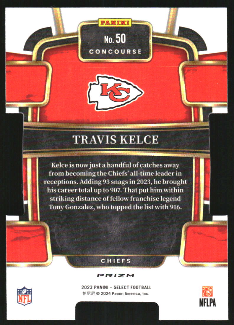 2023 Select Prizm Black and Gold Die Cut #50 Travis Kelce