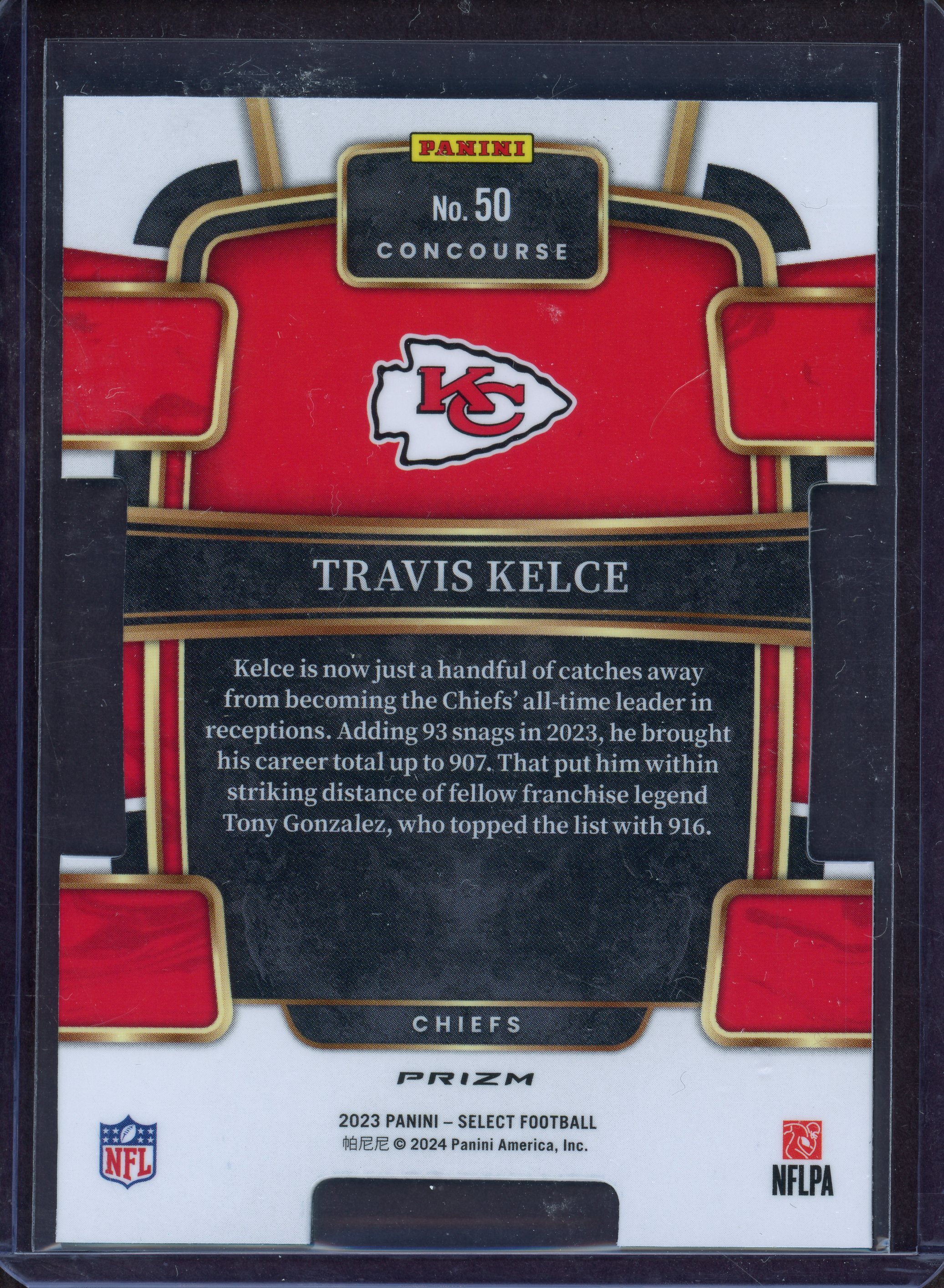 TRAVIS KELCE ~ 2023 Panini Select Football Zebra Die Cut SSP #50