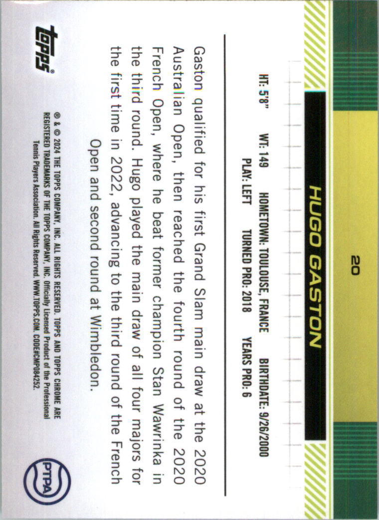 2024 Topps Chrome Tennis Purple Green Refractors Tennis Card Pick (Inserts) - Picture 3 of 49