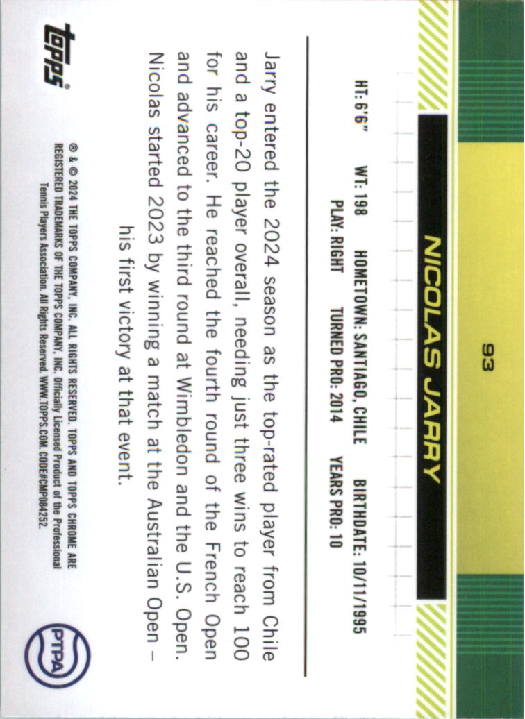 2024 Topps Chrome Tennis Purple Green Refractors Tennis Card Pick (Inserts) - Picture 27 of 49