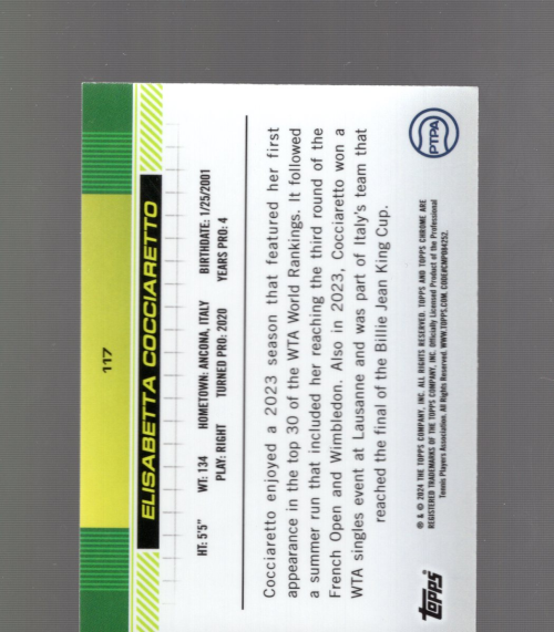 B5545- 2024 Topps Chrome Tennis Asst Insert Cards -You Pick- 15+ FREE US SHIP - Picture 220 of 374