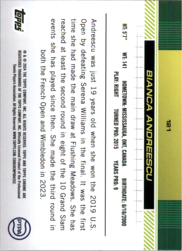 2024 Topps Chrome Tennis Purple Green Refractors Tennis Card Pick (Inserts) - Picture 37 of 49