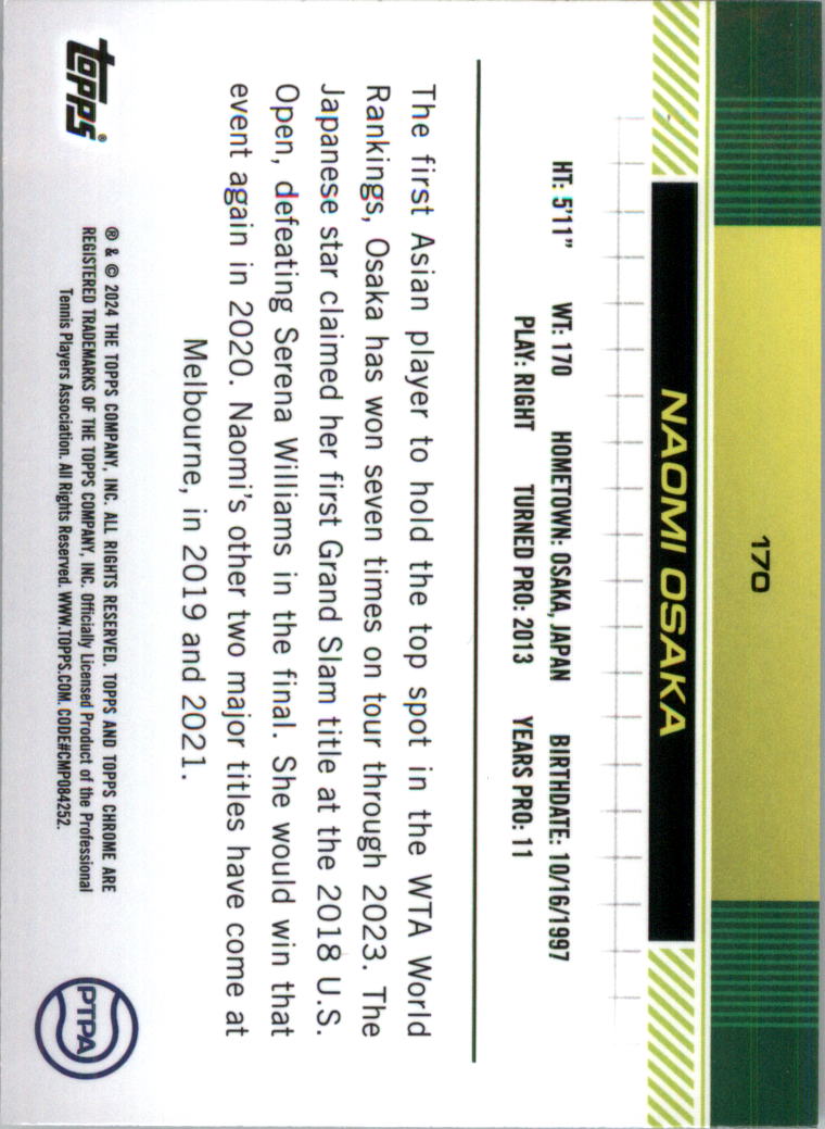 2024 Topps Chrome Tennis Purple Green Refractors Tennis Card Pick (Inserts) - Picture 47 of 49