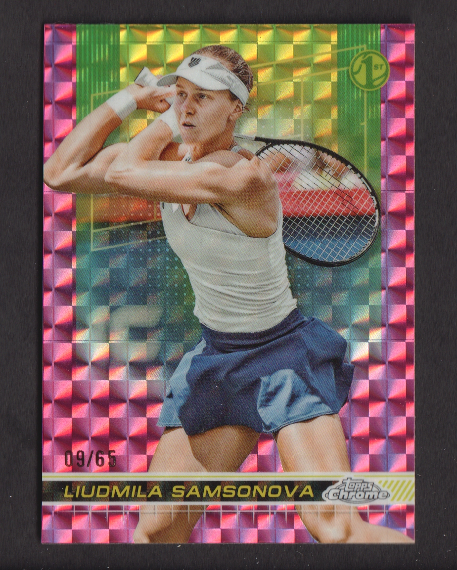 2024 Topps Chrome Tennis Pink Geometric Refractors Parallel Cards Pick from List - Bild 2 von 9