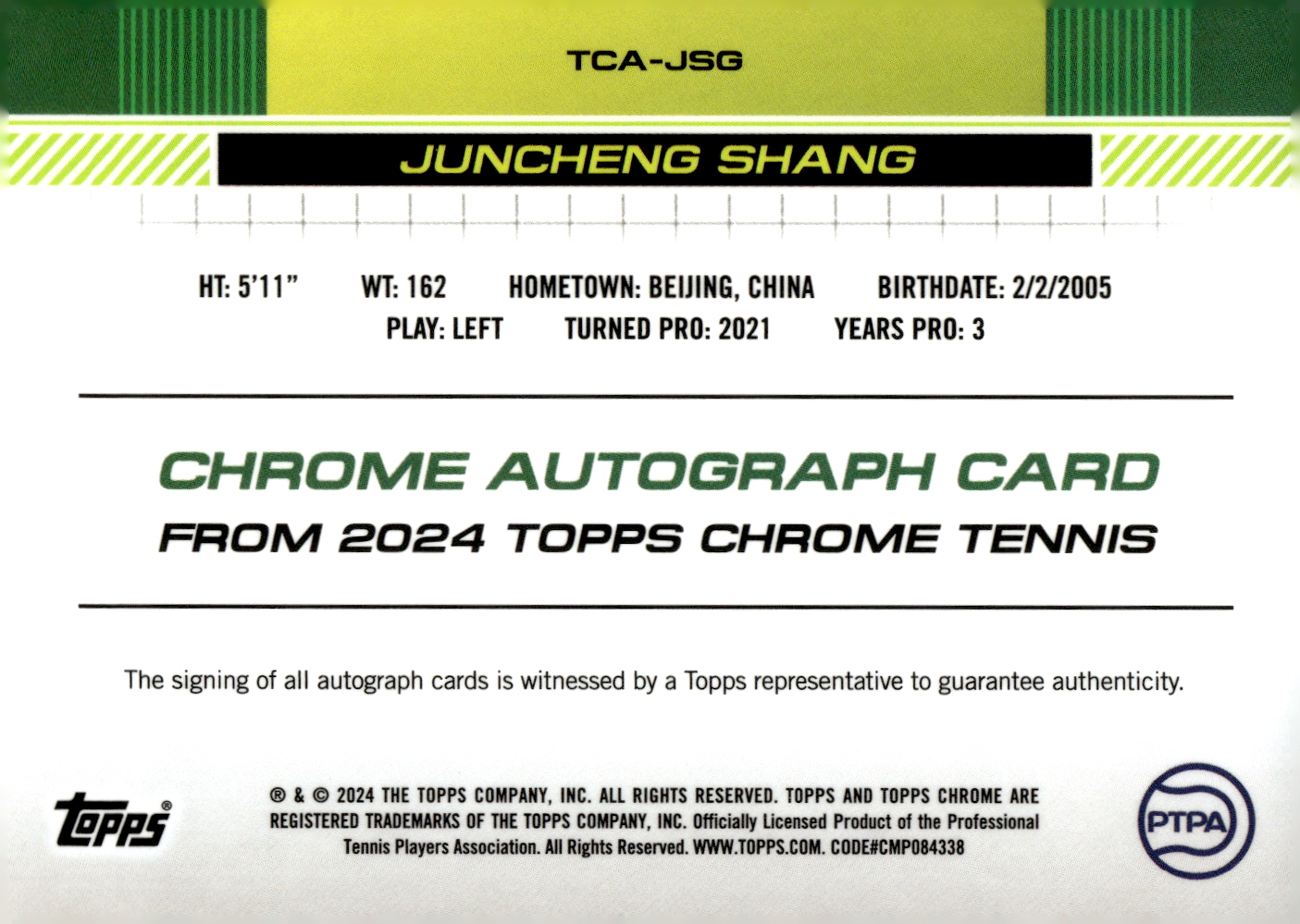 TOPPS COーSIGNERS autograph 2024 TOPPS CHROME TENNIS AUTOGRAPHS ASSORTED SINGLES U-PICK