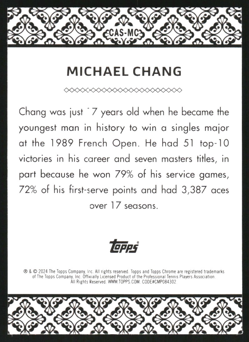 2024 Topps Chrome Aces #CASMC Michael Chang