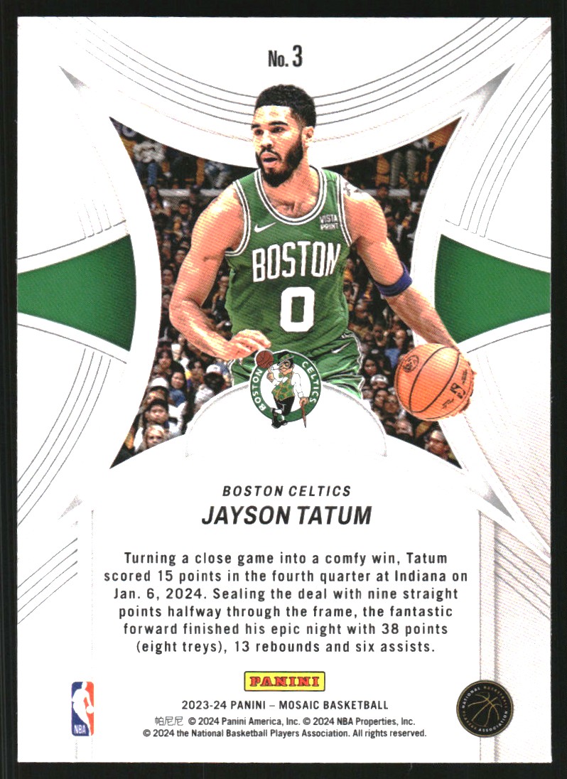 2023-24 Panini Mosaic Epic Performers #3 Jayson Tatum on Fanatics 