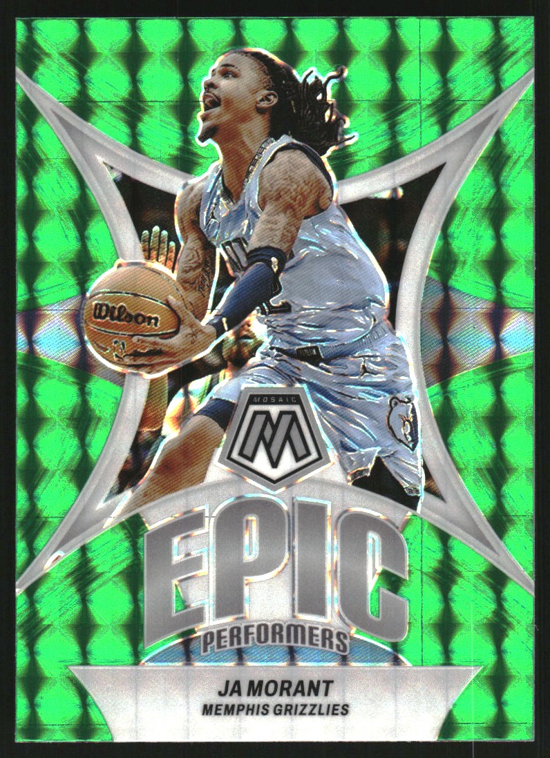 2023-24 Panini Mosaic Epic Performers Mosaic Green #5 Ja Morant