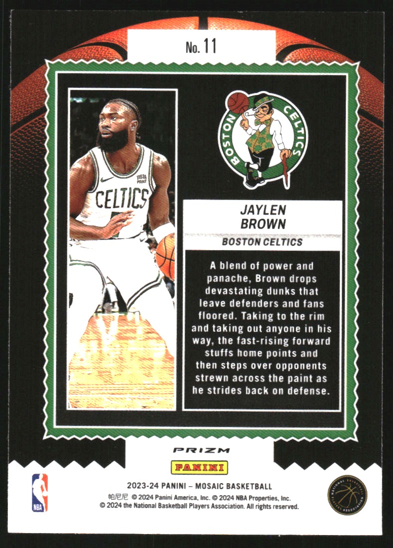 2023-24 Panini Mosaic Jam Masters Mosaic Green #11 Jaylen Brown
