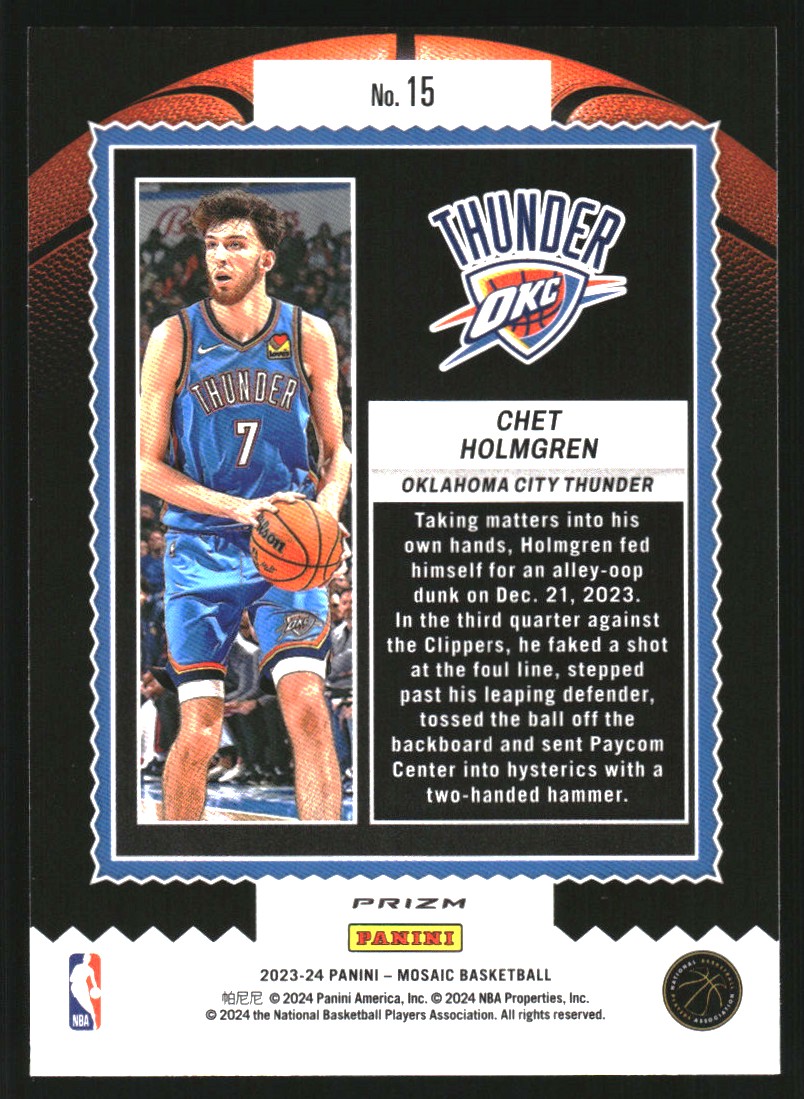 2023-24 Panini Mosaic Jam Masters Mosaic Green #15 Chet Holmgren