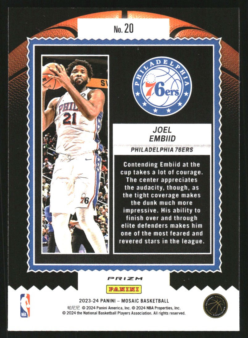 2023-24 Panini Mosaic Jam Masters Mosaic Green #20 Joel Embiid